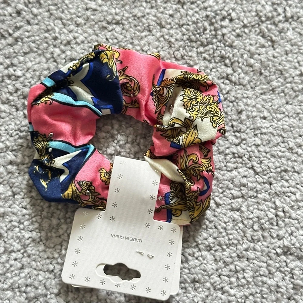 Colorful Patterned Scrunchies with Pearls